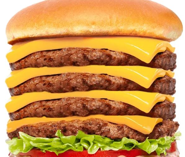 In N Out Highest Protein 4×4 Burger